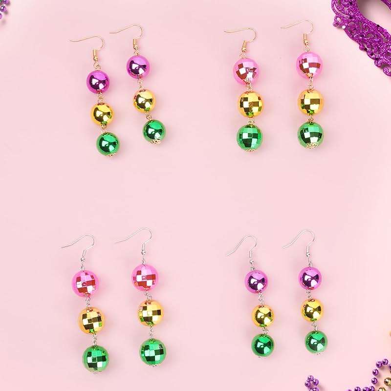 Mardi Gras Earrings Mardi Gras Beaded Mask Dangle Earrings for Women, Pendientes De Carnaval,Carnival Parade Jewelry Holiday Gifts - Image 6