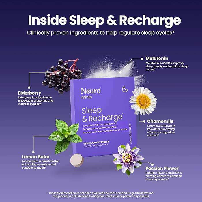 Neuro Sleep & Recharge Meltaway Mints - Sleep Aid for Adults with Melatonin 1mg, Chamomile & Elderberry - Travel Essentials for Nighttime Relaxation & Healthy Rest Cycle - Mixed Berry (144 ct) - Image 5