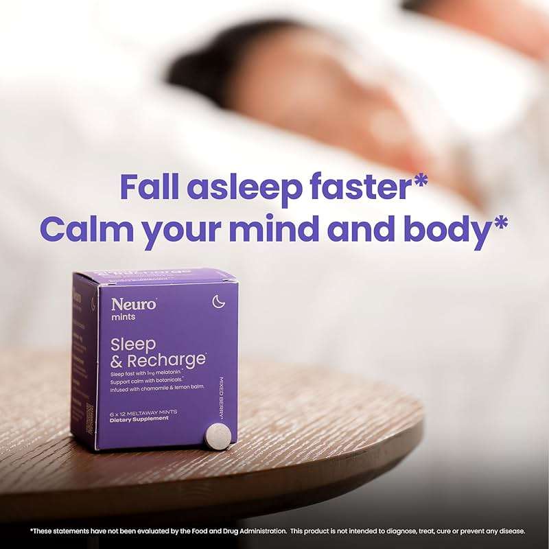 Neuro Sleep & Recharge Meltaway Mints - Sleep Aid for Adults with Melatonin 1mg, Chamomile & Elderberry - Travel Essentials for Nighttime Relaxation & Healthy Rest Cycle - Mixed Berry (144 ct) - Image 7