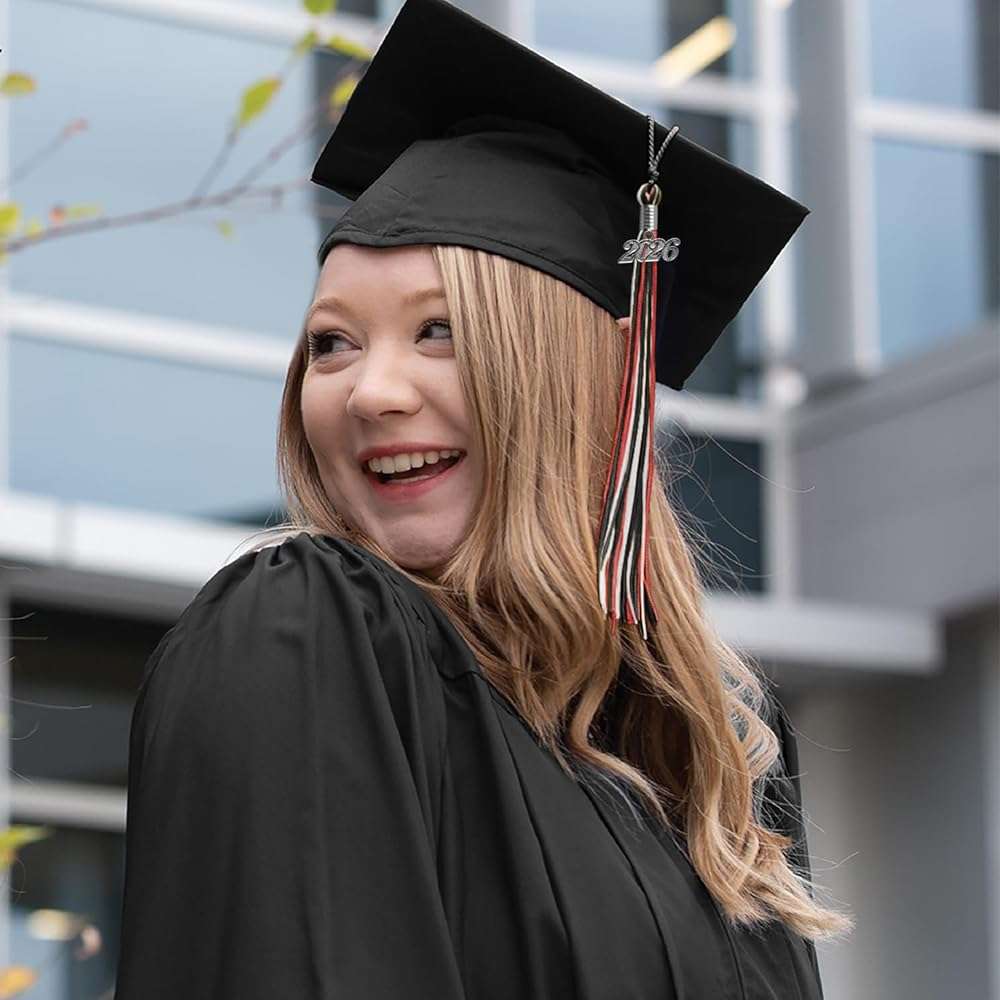 Endea Graduation Mixed Triple Color Tassel with Silver Date Drop - Image 5