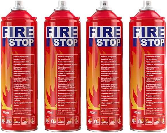 AmzBoom Fire Extinguisher 4-Pack with Mount Brackets,Portable for Home, Kitchen, Car, Boat,BBQ -Multi-Purpose Fire Protection - Image 1
