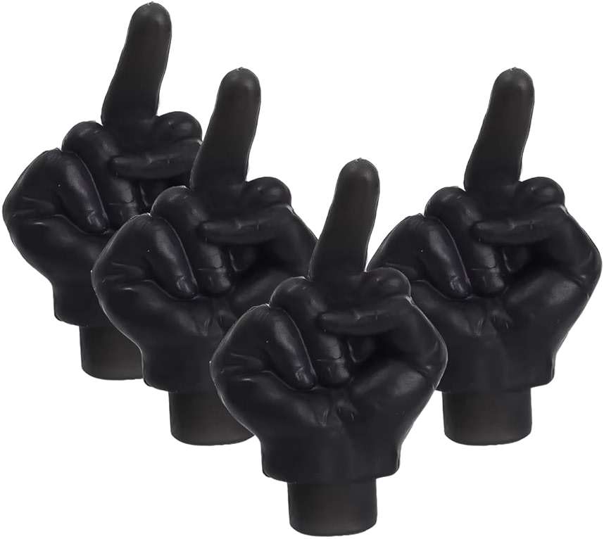 Tire Valve Stem Caps Cover, 4 Pcs Car Tire Caps, Universal Stem Covers for Cars Trucks Motorcycles SUVs and Bikes, Car Accessories (Black) - Image 1