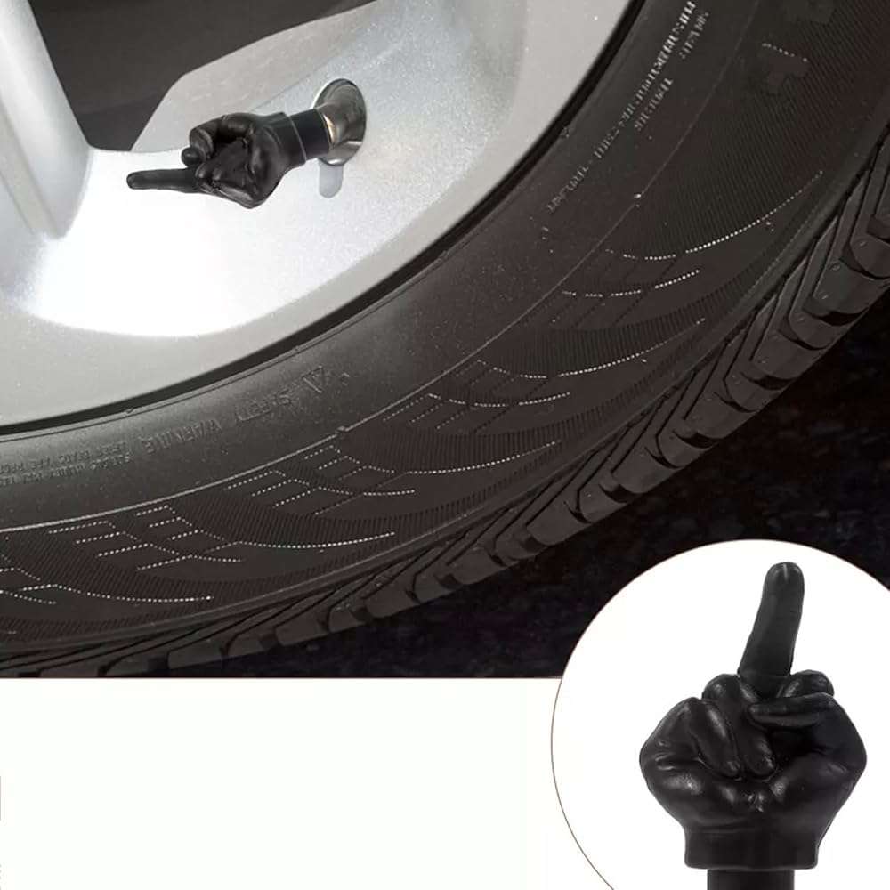 Tire Valve Stem Caps Cover, 4 Pcs Car Tire Caps, Universal Stem Covers for Cars Trucks Motorcycles SUVs and Bikes, Car Accessories (Black) - Image 3