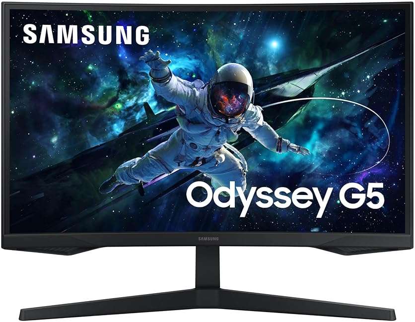 Samsung 27-Inch Odyssey G55C Series QHD 1000R Curved Gaming Monitor, 1ms(MPRT), HDR10, 165Hz, AMD Radeon FreeSync, Eye Care, LS27CG552ENXZA - Image 1