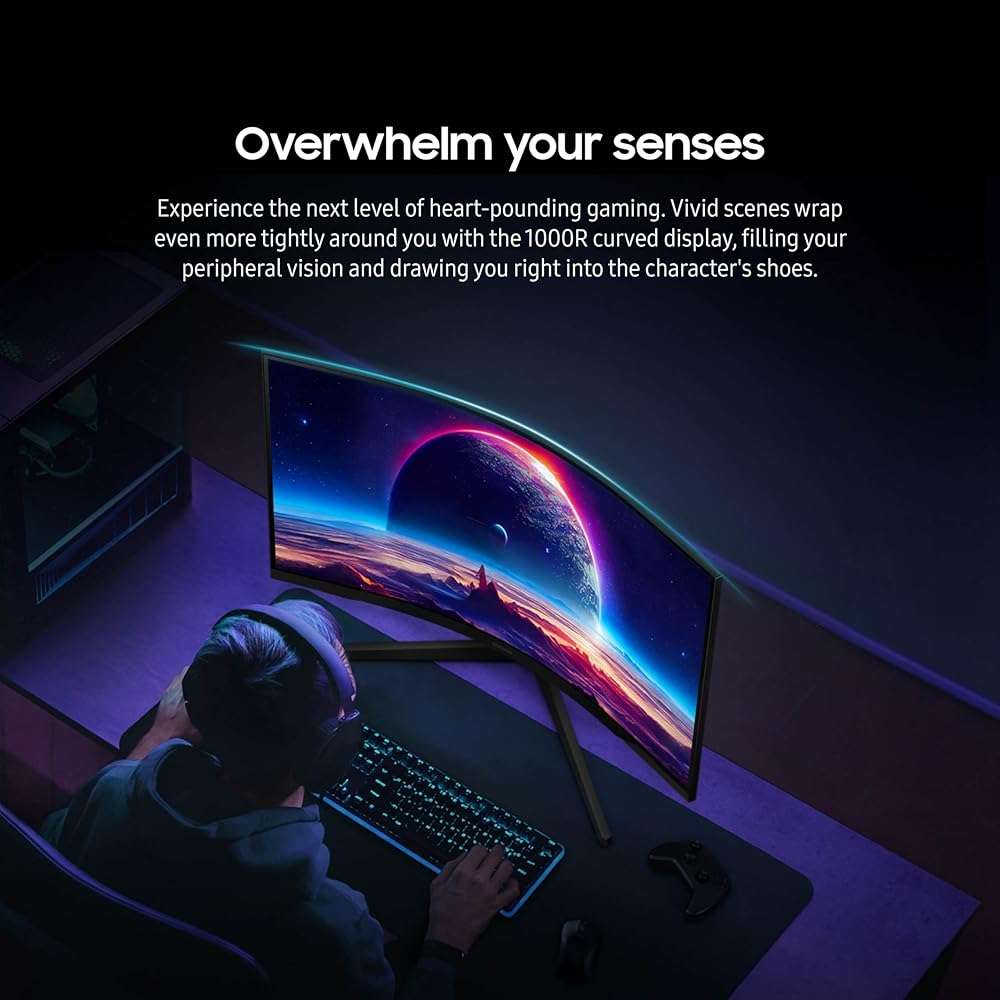 Samsung 27-Inch Odyssey G55C Series QHD 1000R Curved Gaming Monitor, 1ms(MPRT), HDR10, 165Hz, AMD Radeon FreeSync, Eye Care, LS27CG552ENXZA - Image 8