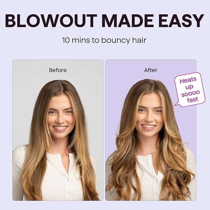 Wavytalk Thermal Brush Blowout Boost 1.5″ Heat Round Brush for Blowout Look | Negative Ion Technology, Tourmaline Ceramic, 5 Temperature Settings Dual Voltage, Less Damage, Sakura Pink - Image 2