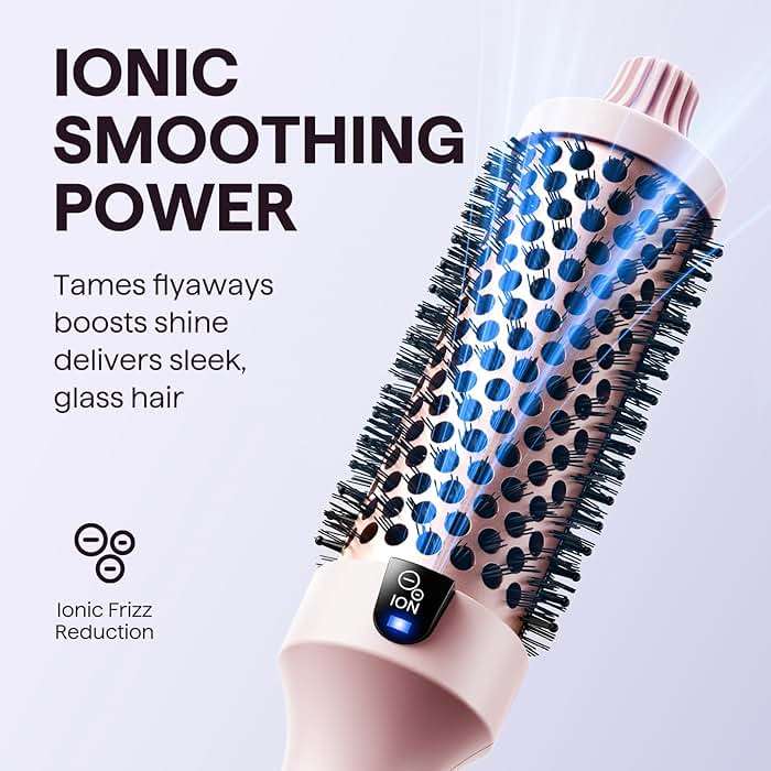 Wavytalk Thermal Brush Blowout Boost 1.5″ Heat Round Brush for Blowout Look | Negative Ion Technology, Tourmaline Ceramic, 5 Temperature Settings Dual Voltage, Less Damage, Sakura Pink - Image 3