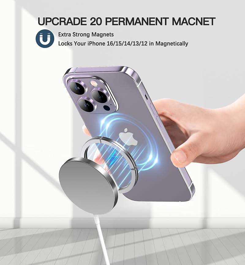 Magnetic Wireless Charger 15W Fast Mag Safe Charger for Cell iPhone 17 Pro Max/17 Pro/17 Air/17/16/15/14/13/12 Series 2 Pack Charging Pad for AirPods 3/2/Pro 2/Pro Original Replacement - Image 4