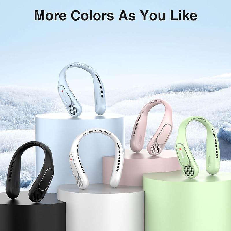 Hotsales Neck Fan, Hands Free Bladeless Neck Fans Portable Rechargeable, 6000 mAh Battery Operated Wearable Personal Fan, Cooling Neck Fan, 3 Speeds, USB Fan Gifts for Men, Women, Travel, Outdoor - Image 9