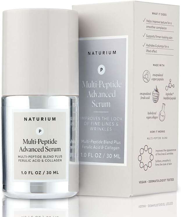 Naturium Multi-Peptide Advanced Serum, Firming & Smoothing Face Serum for Fine Lines & Wrinkles with Advanced Multi-Peptide Blend, 1 oz - Image 1