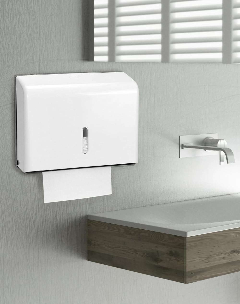 QWORK Wall Mount Paper Towel Dispenser 2 Pack – Tri-Fold Holder with Lock for Bathroom, Kitchen & Office - Image 2