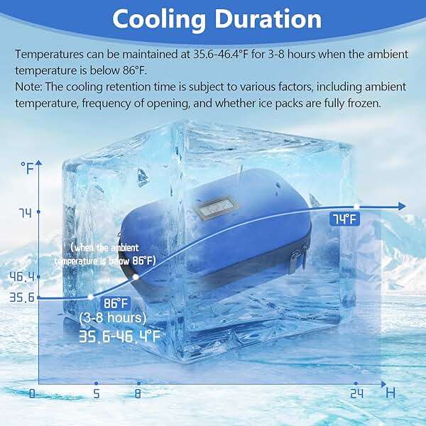 HIMDUZE Insulin Cooler Travel Case TSA Approved Refrigerated Medicine Cooler for Travel w/Thermometer Temperature Diabetic Travel Case w/2 Reusable Ice Packs for Daily Life Trip, Blue - Image 5