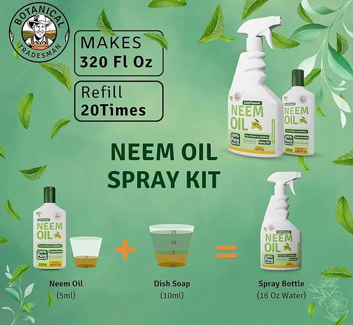 Botanical Tradesman Neem Oil Spray for Plants (Makes 320 Fl Oz)- Pure Cold Pressed Neem Oil | Indoor & Outdoor - Image 6