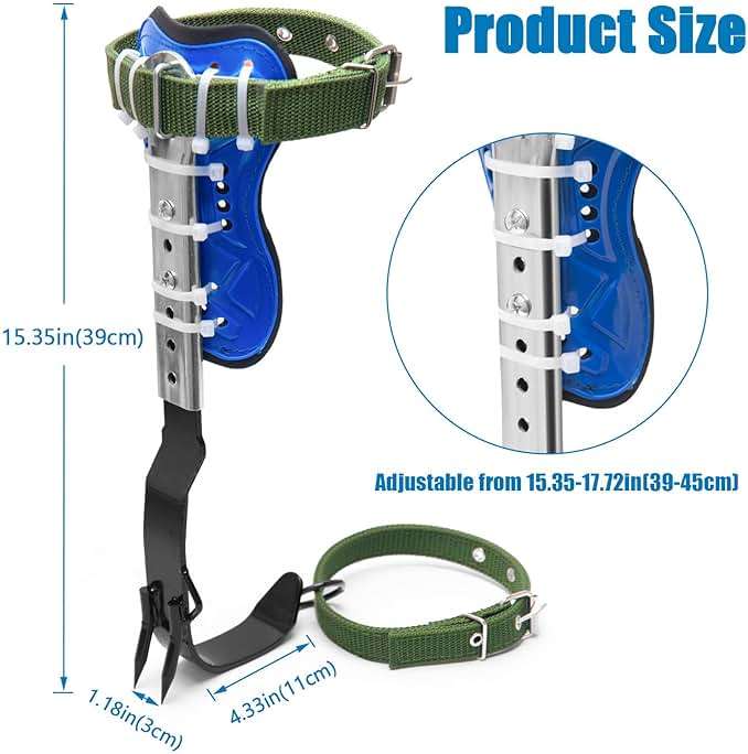 MAHOOMMAKH Tree Climbing Spikes, Tree Climbing Gear with Adjustable Climbing Belt- Tree Climbing Equipment for Tree Work, Picking Fruit, Outdoor - Image 2