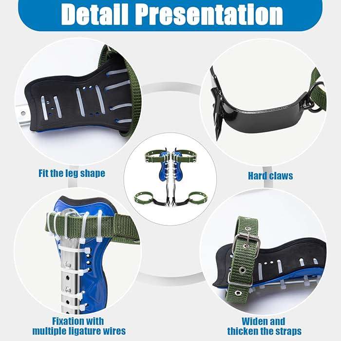MAHOOMMAKH Tree Climbing Spikes, Tree Climbing Gear with Adjustable Climbing Belt- Tree Climbing Equipment for Tree Work, Picking Fruit, Outdoor - Image 3
