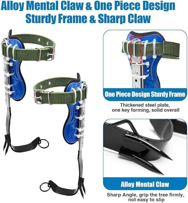 MAHOOMMAKH Tree Climbing Spikes, Tree Climbing Gear with Adjustable Climbing Belt- Tree Climbing Equipment for Tree Work, Picking Fruit, Outdoor - Image 4