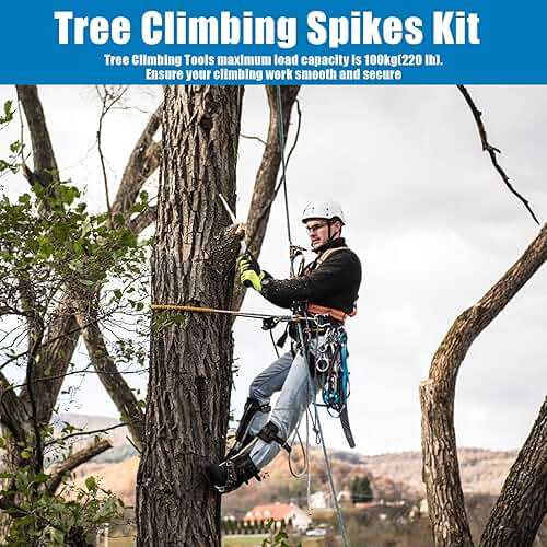 MAHOOMMAKH Tree Climbing Spikes, Tree Climbing Gear with Adjustable Climbing Belt- Tree Climbing Equipment for Tree Work, Picking Fruit, Outdoor - Image 5