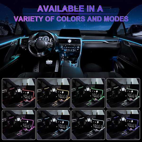 LivTee Smart LED Car Lights Interior with USB Port, LED Strip Fiber Optic Ambient Lighting Car, Wireless App Control, Sync to Music, Car Decorations Interior Accessories Gifts for Women Men, 6 in 1 - Image 6