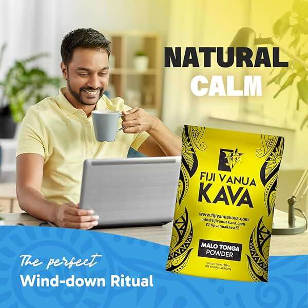 Fiji Vanua Kava-Malo Tonga Kava Drink Powder, Medium Grind Traditional Kava Root Powder, Easy to Prepare Kava Root Powder with Smooth and Creamy Taste, Premium, 8oz - Image 4