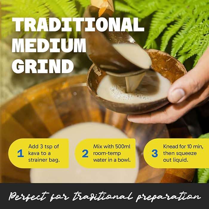 Fiji Vanua Kava-Malo Tonga Kava Drink Powder, Medium Grind Traditional Kava Root Powder, Easy to Prepare Kava Root Powder with Smooth and Creamy Taste, Premium, 8oz - Image 6