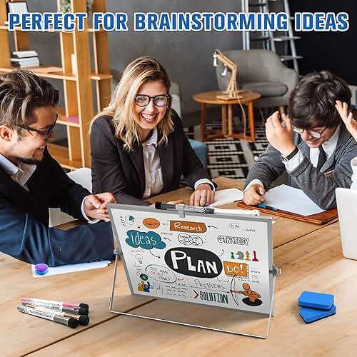 Grtard Dry Erase Magnetic White Board, 16''x12'' Double-Sided Desktop Whiteboard with Stand, Portable Small Whiteboard Set, Dry Erase Board for to-Do Lists, Planning & Office, Home - Image 5