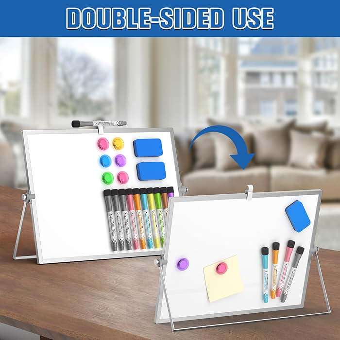 Grtard Dry Erase Magnetic White Board, 16''x12'' Double-Sided Desktop Whiteboard with Stand, Portable Small Whiteboard Set, Dry Erase Board for to-Do Lists, Planning & Office, Home - Image 8