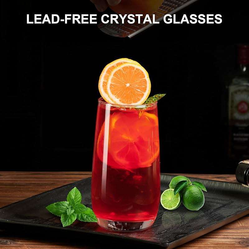 PARACITY Highball Glasses Set of 2, Drinking Glasses 12 Oz, Clear Glass Cups, Tall Tumbler Water Glasses, Glassware Set for Cocktail, Coffee, Mojitos - Image 2