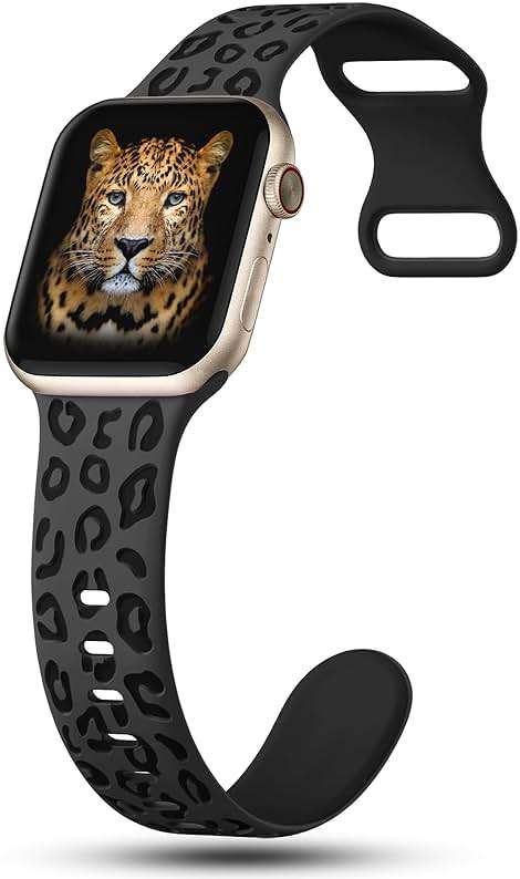 3 Pack Leopard Engraved Bands Compatible with Apple Watch Band 41mm 40mm 38mm 42mm 44mm 45mm 46mm 49mm Women, Soft Silicone Cheetah Embossed Sport Strap for iWatch Series 10 9 8 7 6 5 4 3 2 1 Ultra - Image 2