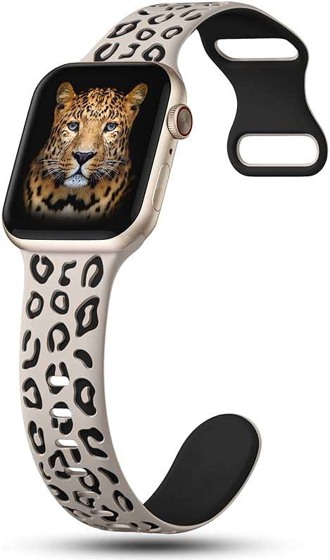 3 Pack Leopard Engraved Bands Compatible with Apple Watch Band 41mm 40mm 38mm 42mm 44mm 45mm 46mm 49mm Women, Soft Silicone Cheetah Embossed Sport Strap for iWatch Series 10 9 8 7 6 5 4 3 2 1 Ultra - Image 3