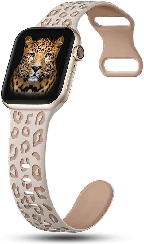 3 Pack Leopard Engraved Bands Compatible with Apple Watch Band 41mm 40mm 38mm 42mm 44mm 45mm 46mm 49mm Women, Soft Silicone Cheetah Embossed Sport Strap for iWatch Series 10 9 8 7 6 5 4 3 2 1 Ultra - Image 4