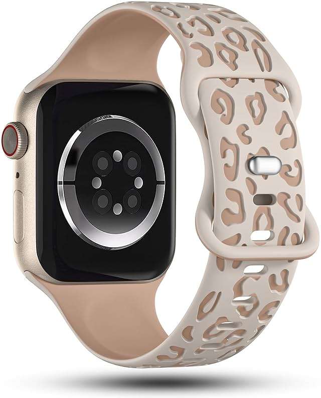 3 Pack Leopard Engraved Bands Compatible with Apple Watch Band 41mm 40mm 38mm 42mm 44mm 45mm 46mm 49mm Women, Soft Silicone Cheetah Embossed Sport Strap for iWatch Series 10 9 8 7 6 5 4 3 2 1 Ultra - Image 5