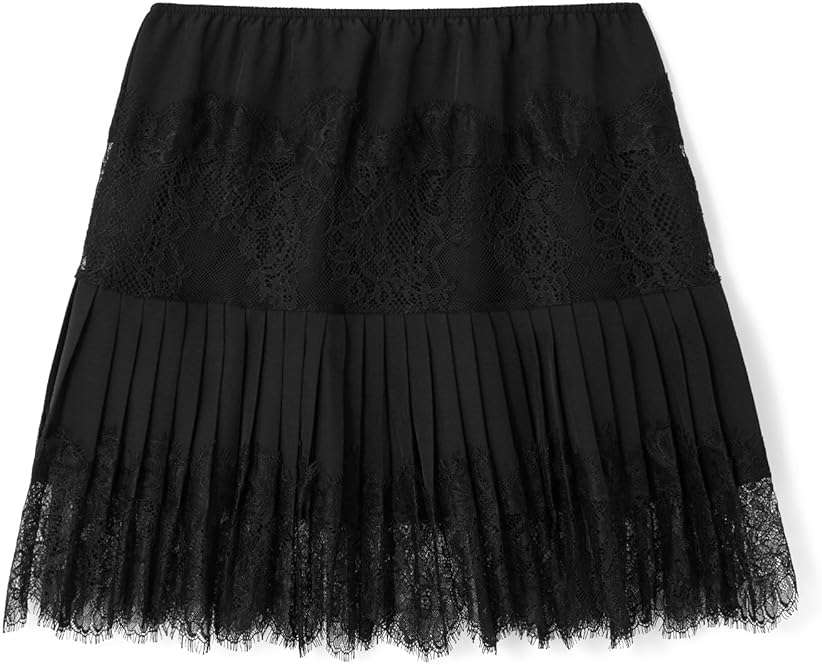 Women Y2k Lace Mini Skirt Low Rise Pleated Ruffle Half Slip Skirt Layered Flowy Short Skirt Streetwear - Image 6