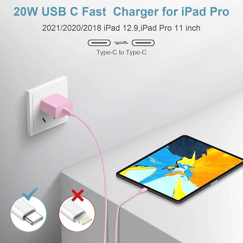 Novobit iPhone Charger, Fast Charging USB Type C ,Charge Block for iPhone 16,16 Plus, 16 Pro Max, 15, 15 Pro Max, iPad Pro/AirPods , Pink - Image 6