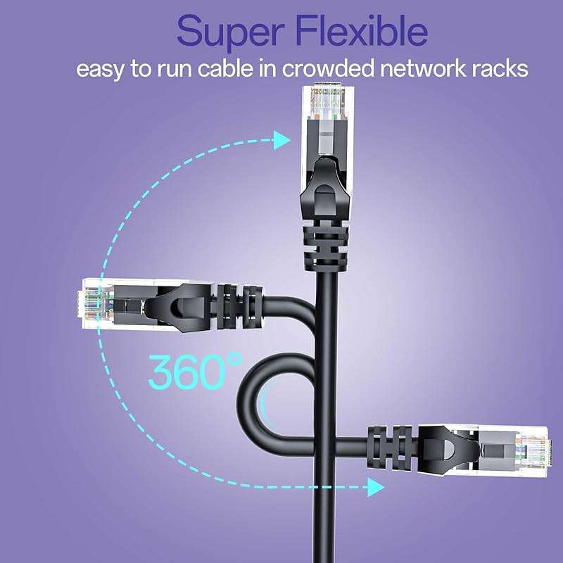 10Gsupxsel Cat 6 Ethernet Cable 3FT 10Pack, Cat6 Ethernet Patch Cable 10Gbps, High-Speed UTP Cat6 Network Cable Pure Copper, Cat 6 Cable for Home and Office Network, Black - Image 6