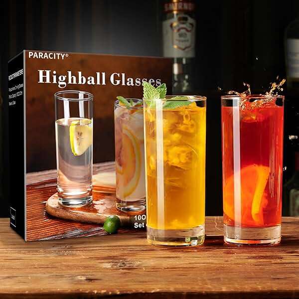 PARACITY Highball Glasses Set of 2, Drinking Glasses 10 Oz, Clear Glass Cups, Tall Tumbler Water Glasses, Glassware Set for Cocktail, Coffee, Mojitos - Image 6