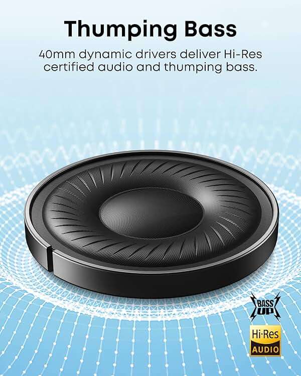 Soundcore by Anker Q20i Hybrid Active Noise Cancelling Headphones, Wireless Over-Ear Bluetooth, 40H Long ANC Playtime, Hi-Res Audio, Big Bass, Customize via an App, Transparency Mode (White) - Image 3