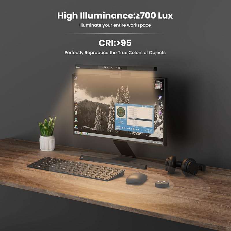 BlitzMax Monitor Light Bar with Remote Control, USB Computer Monitor Lamp, Eye-Care Screen Light Bar, Adjustable Color Temperature, Stepless Dimming, No Screen Glare Desk lamp Home Office Game - Image 7