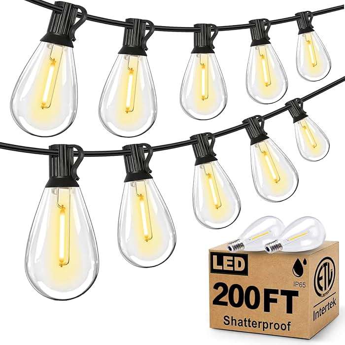 Tenmiro 200FT Outdoor String Lights, Ultra Long LED Patio Lights with Shatterproof High Brightness S11 Edison Bulbs, Outside Hanging Light Waterproof for Backyard Deck Porch Party Decor 2700K - Image 1