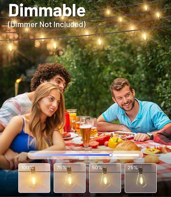 Tenmiro 200FT Outdoor String Lights, Ultra Long LED Patio Lights with Shatterproof High Brightness S11 Edison Bulbs, Outside Hanging Light Waterproof for Backyard Deck Porch Party Decor 2700K - Image 3