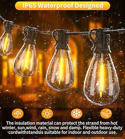Tenmiro 200FT Outdoor String Lights, Ultra Long LED Patio Lights with Shatterproof High Brightness S11 Edison Bulbs, Outside Hanging Light Waterproof for Backyard Deck Porch Party Decor 2700K - Image 4