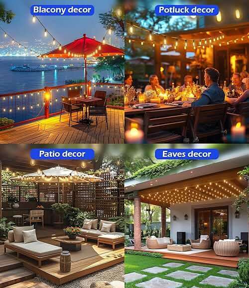 Tenmiro 200FT Outdoor String Lights, Ultra Long LED Patio Lights with Shatterproof High Brightness S11 Edison Bulbs, Outside Hanging Light Waterproof for Backyard Deck Porch Party Decor 2700K - Image 6