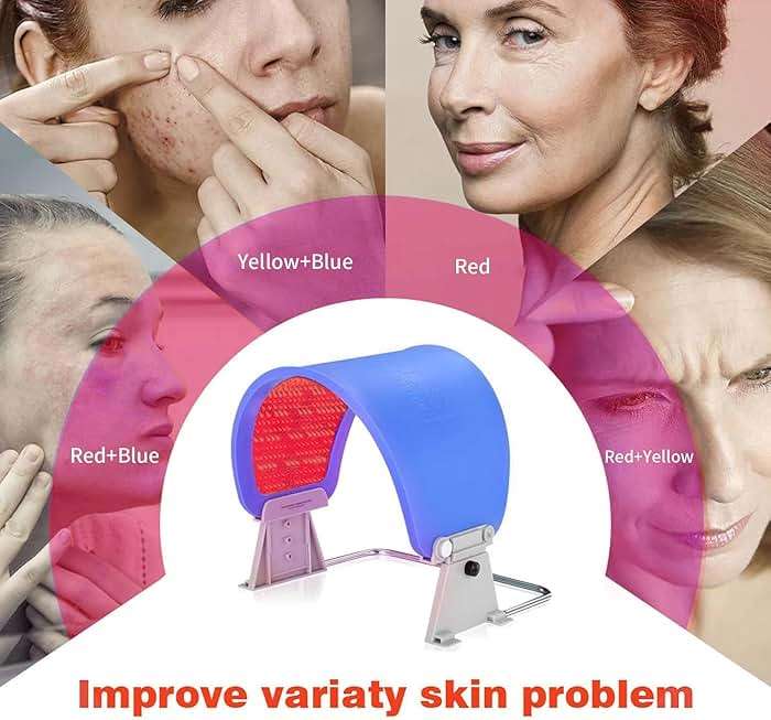 ZOVIE Red Light Therapy Mask-Infrared Photons Facial Skin Care Machine LED Beauty Mask-Flexible Led Light Therapy(Navy-Blue) - Image 5