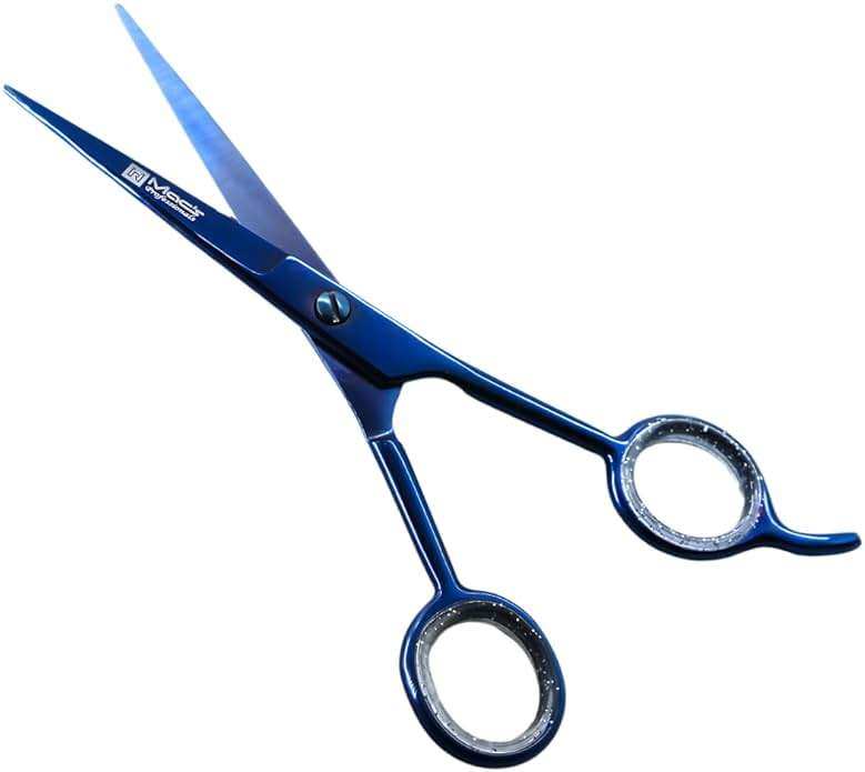 Macs Professional Hair Cutting Scissors,6.5 Inch Hairdressing Scissor, Premium Stainless Steel Razor with Sharp Edge Blade & Salon Scissors, for Men, Women, Barber, Kids, Adults, (Blue Titanium) - Image 2
