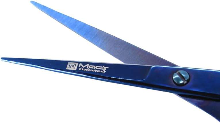 Macs Professional Hair Cutting Scissors,6.5 Inch Hairdressing Scissor, Premium Stainless Steel Razor with Sharp Edge Blade & Salon Scissors, for Men, Women, Barber, Kids, Adults, (Blue Titanium) - Image 3