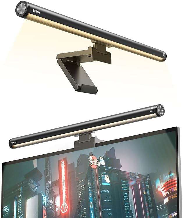 BlitzMax LED Screen Light Bar, Stepless Dimming Monitor Lamp for Desk Office Home Game, No Screen Glare/Touch Control/Space Saving/USB Powered - Image 1