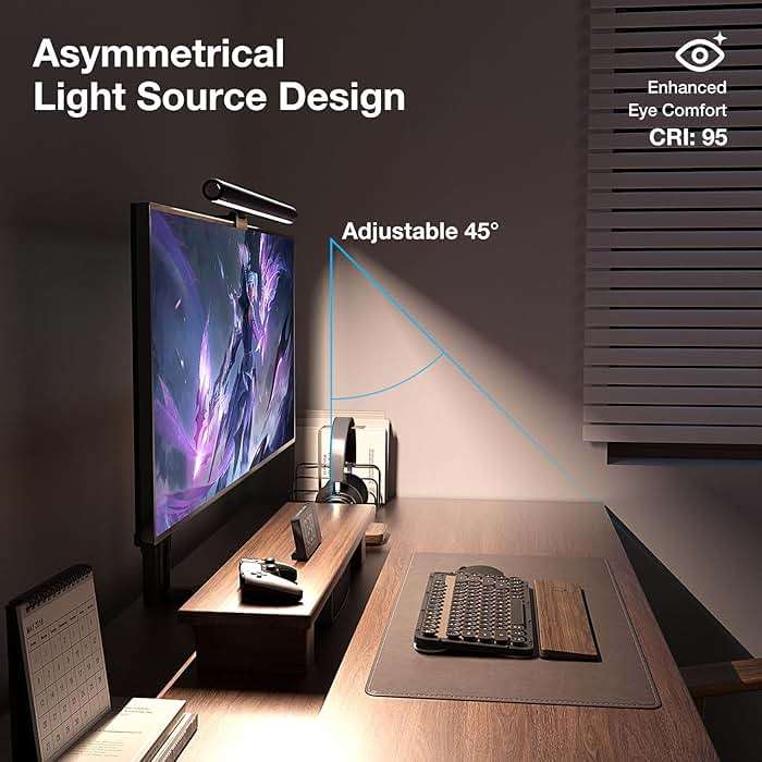 BlitzMax LED Screen Light Bar, Stepless Dimming Monitor Lamp for Desk Office Home Game, No Screen Glare/Touch Control/Space Saving/USB Powered - Image 4