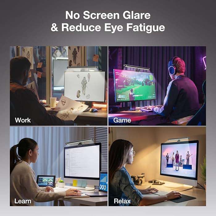 BlitzMax LED Screen Light Bar, Stepless Dimming Monitor Lamp for Desk Office Home Game, No Screen Glare/Touch Control/Space Saving/USB Powered - Image 7