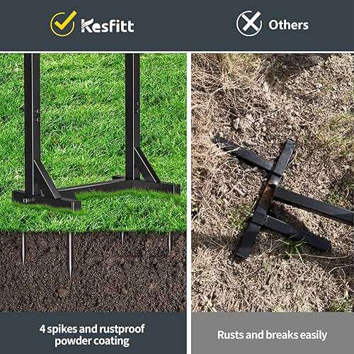 Kesfitt Garden Hose Holder Stand with 4 Spikes & 2 Tool Hooks, Detachable Heavy Duty Metal Freestanding Hose Reel Outdoor Organizer for Lawn Yard Water Storage Rack - Image 6