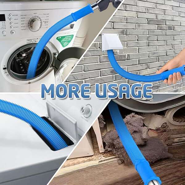 PetOde 2 Pieces Dryer Vent Cleaner Kit Compatible with Most Vacuum Cleaner, Dryer Lint Brush and Vacuum Hose Attachment with Universal Connector, Quickly Lint Remover - Image 4