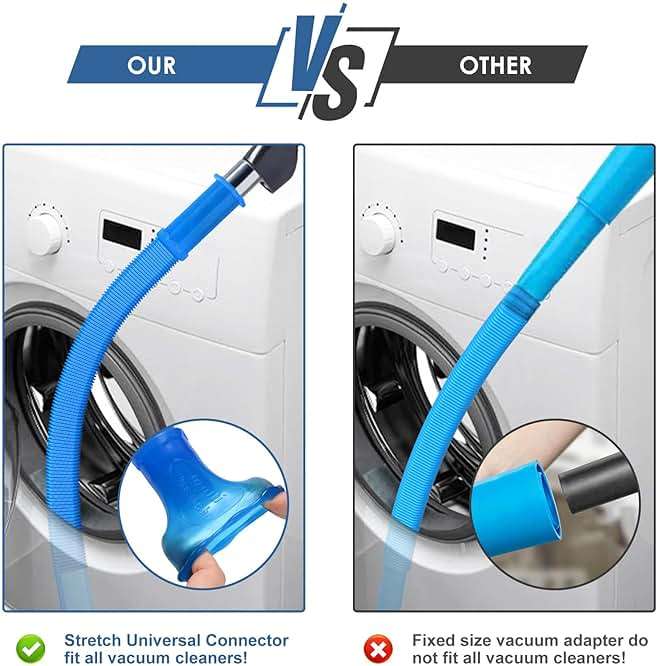 PetOde 2 Pieces Dryer Vent Cleaner Kit Compatible with Most Vacuum Cleaner, Dryer Lint Brush and Vacuum Hose Attachment with Universal Connector, Quickly Lint Remover - Image 5